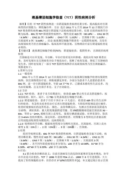 液基薄层细胞学检查(TCT)阴性病例分析