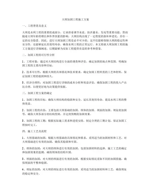 大坝加固工程施工方案