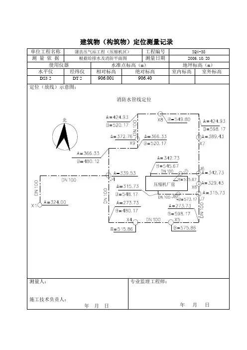 建筑物(构筑物)定位测量记录01