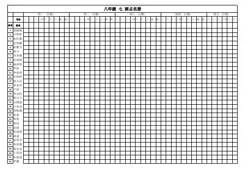 xx班学生点名册模板(1)