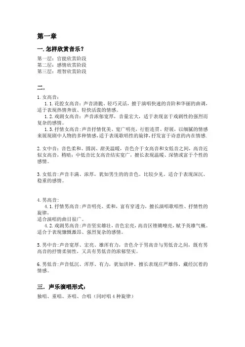 中外音乐鉴赏的考试资料