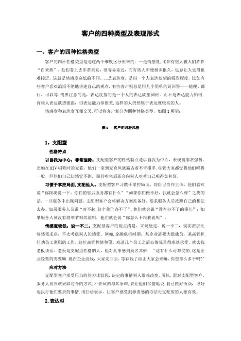 客户的四种类型及表现形式