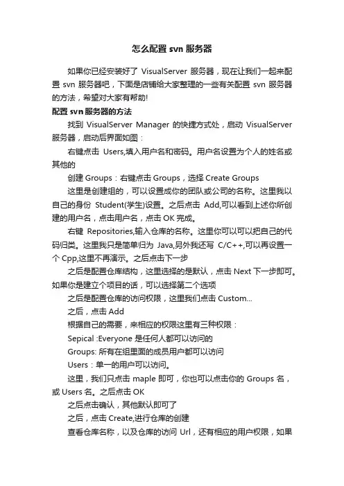 怎么配置svn服务器