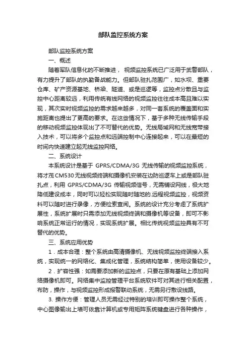部队监控系统方案