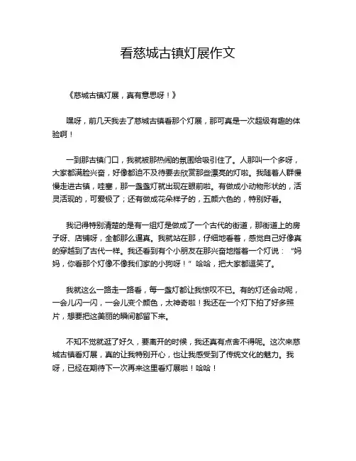 看慈城古镇灯展作文