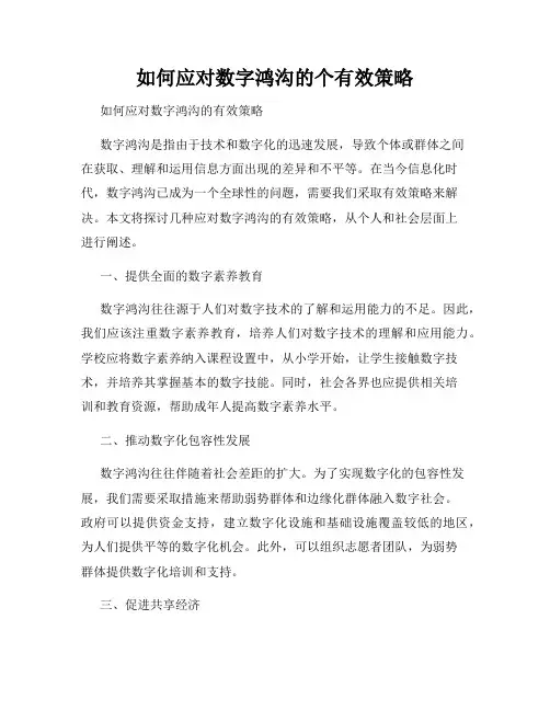 如何应对数字鸿沟的个有效策略