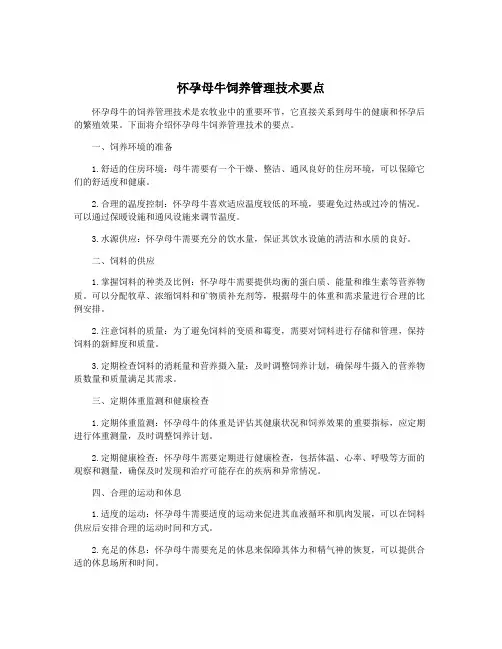 怀孕母牛饲养管理技术要点