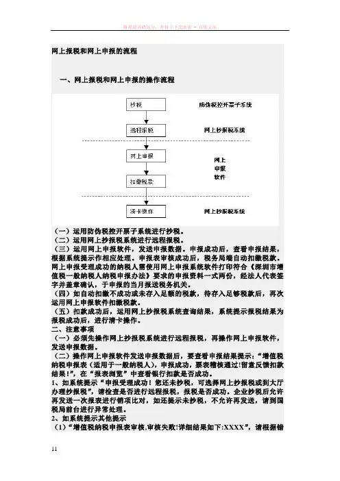 国税网上申报系统操作流程