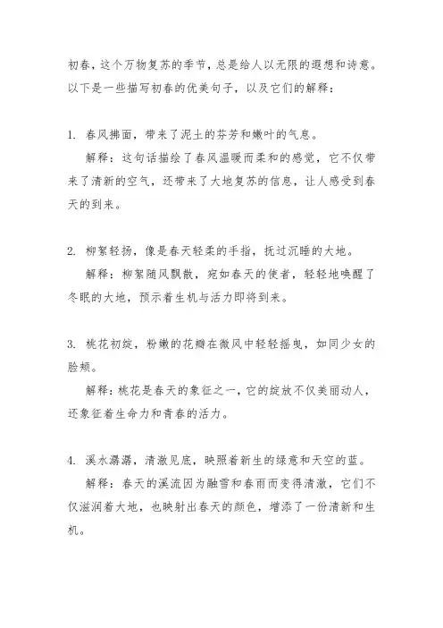 描写初春的优美句子摘抄