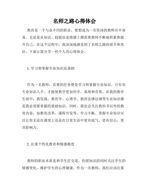 名师之路心得体会