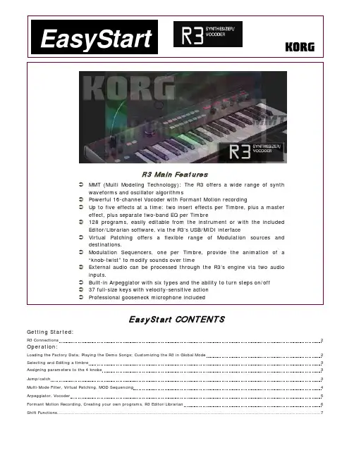 Roland R3 综合音模拟器说明书