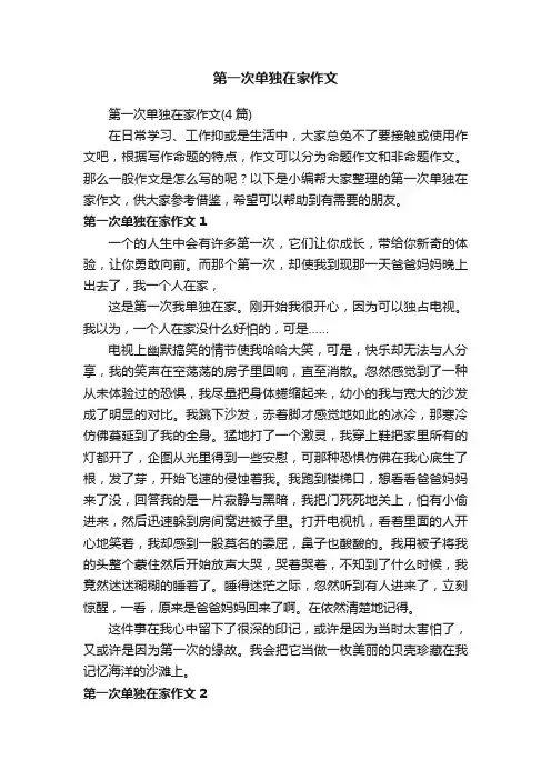 第一次单独在家作文（4篇）