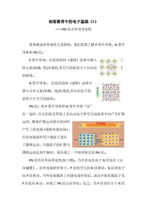创客教育中的电子基础(2)——PN结及单向导电性
