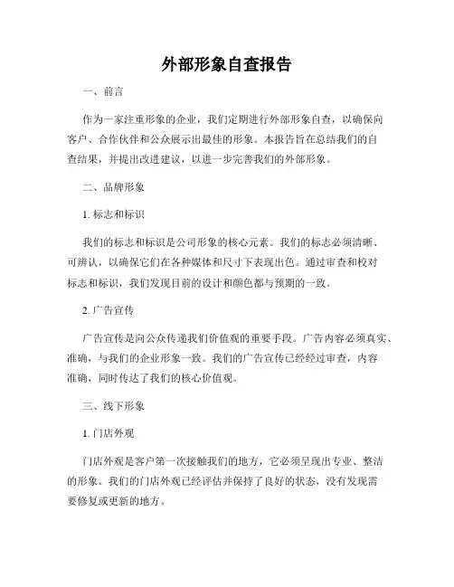 外部形象自查报告