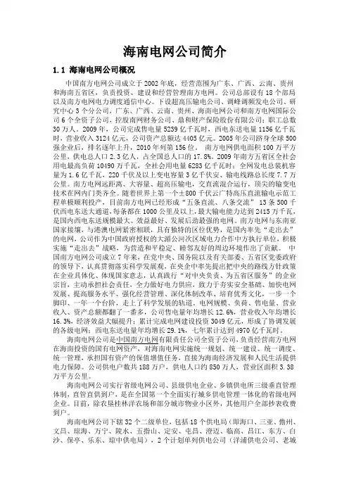 海南电网资料