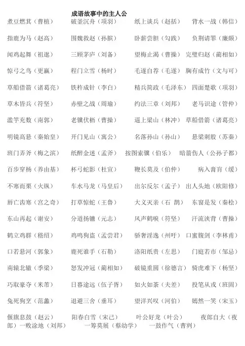 成语中的主人公