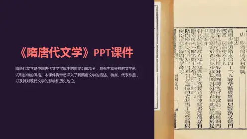 《隋唐代文学》课件