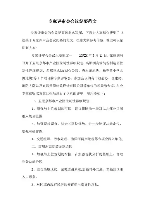 专家评审会会议纪要范文.doc