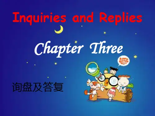 Unit 3 Enquiries and Replies