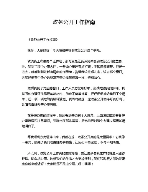 政务公开工作指南