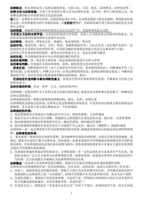 法理学快速记忆