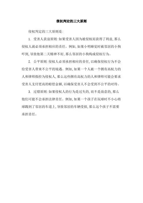 侵权判定的三大原则