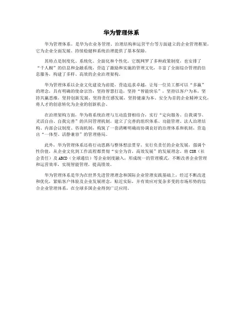 华为管理体系