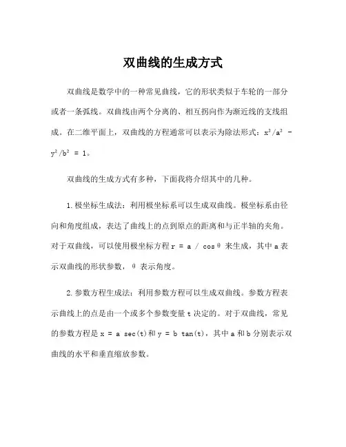 双曲线的生成方式