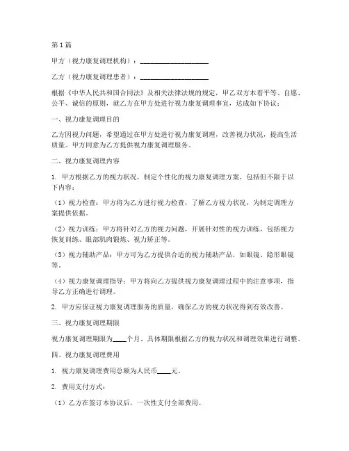 视力康复调理协议书范本(3篇)