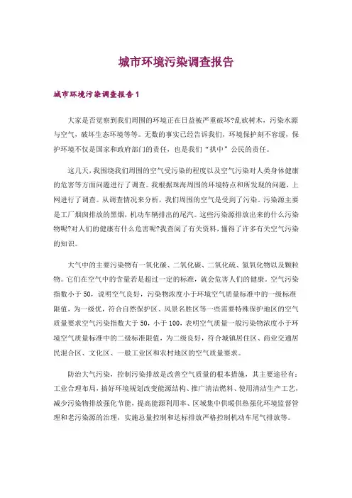 城市环境污染调查报告_3