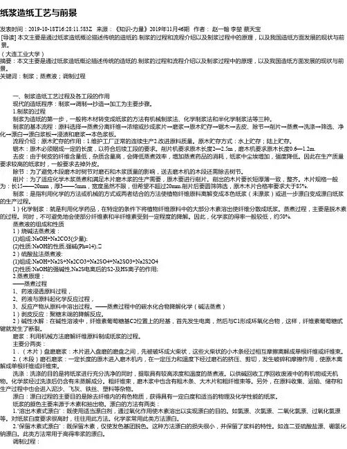 纸浆造纸工艺与前景