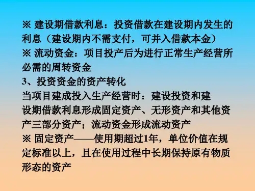 投资项目净现金流量及经济要素