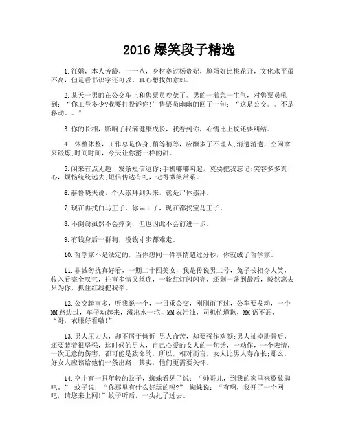 2016爆笑段子精选