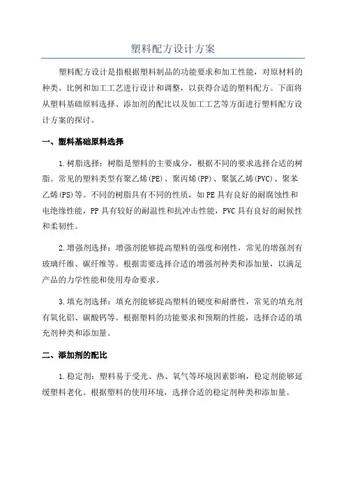 塑料配方设计方案