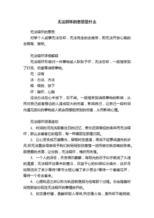 无法释怀的意思是什么