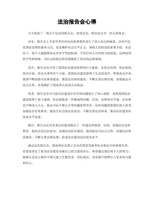 法治报告会心得