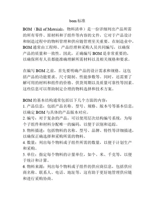 bom标准