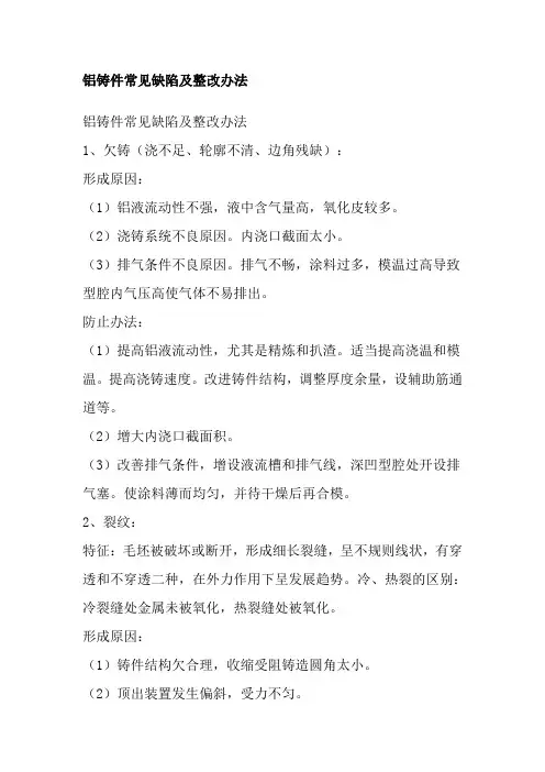 铝合金铸造常见缺陷与对策