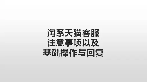 客服  注意事项 基础话术