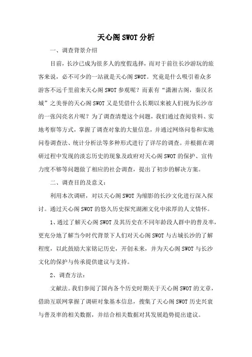 天心阁SWOT分析