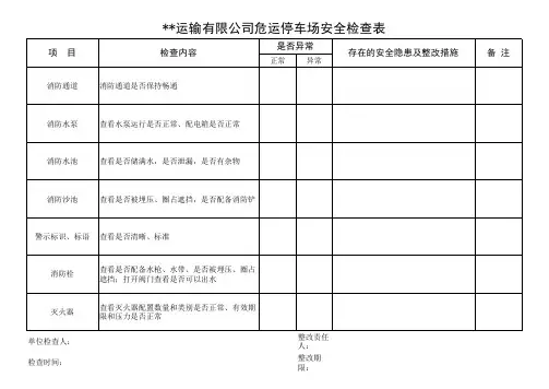 停车场检查表