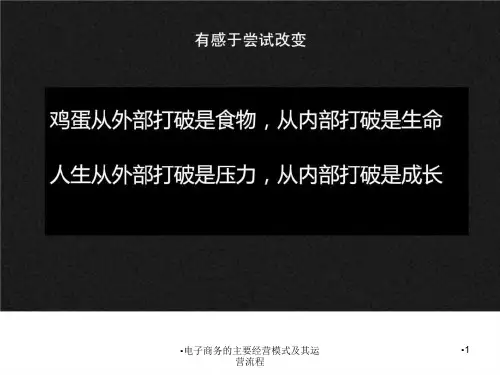 电子商务的主要经营模式及其运营流程课件