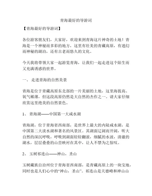 青海最好的导游词