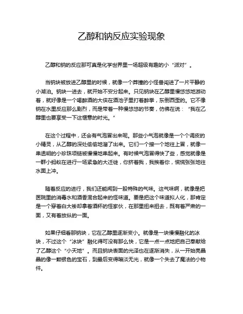 乙醇和钠反应实验现象