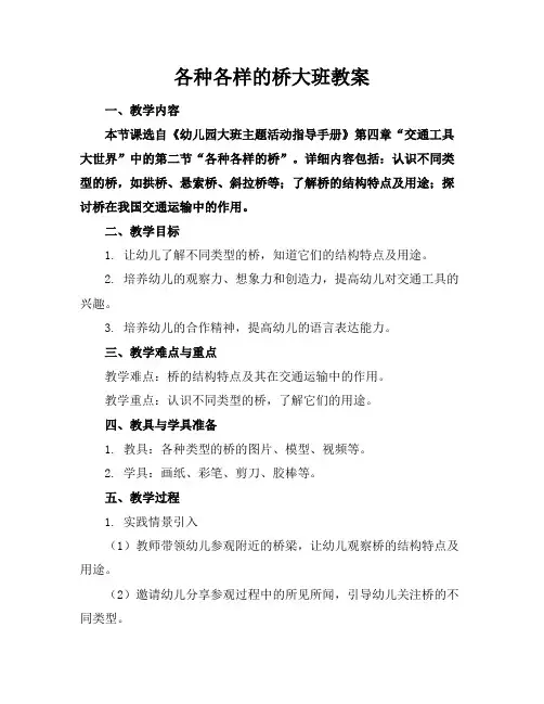 各种各样的桥大班教案
