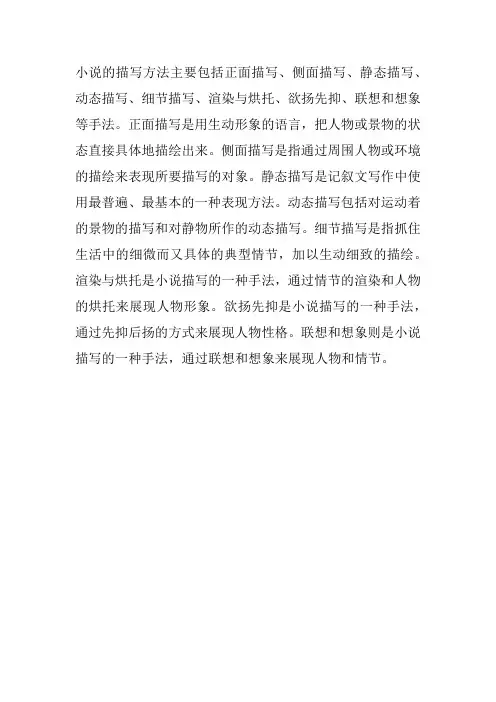 小说的描写方法