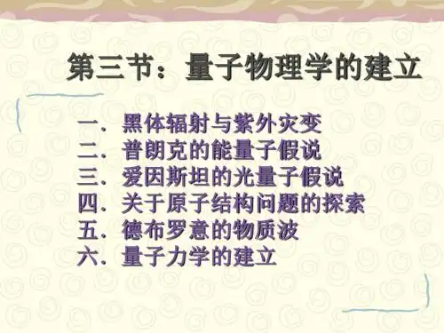 第三节：量子物理学的建立-PPT精选文档