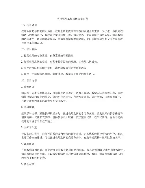 学校强师工程具体方案内容