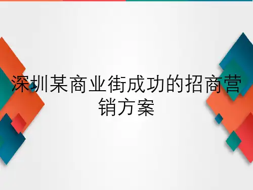 深圳某商业街成功的招商营销方案