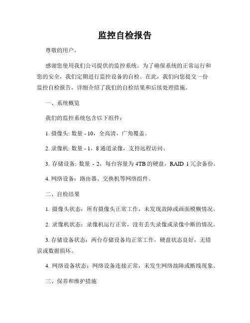 监控自检报告